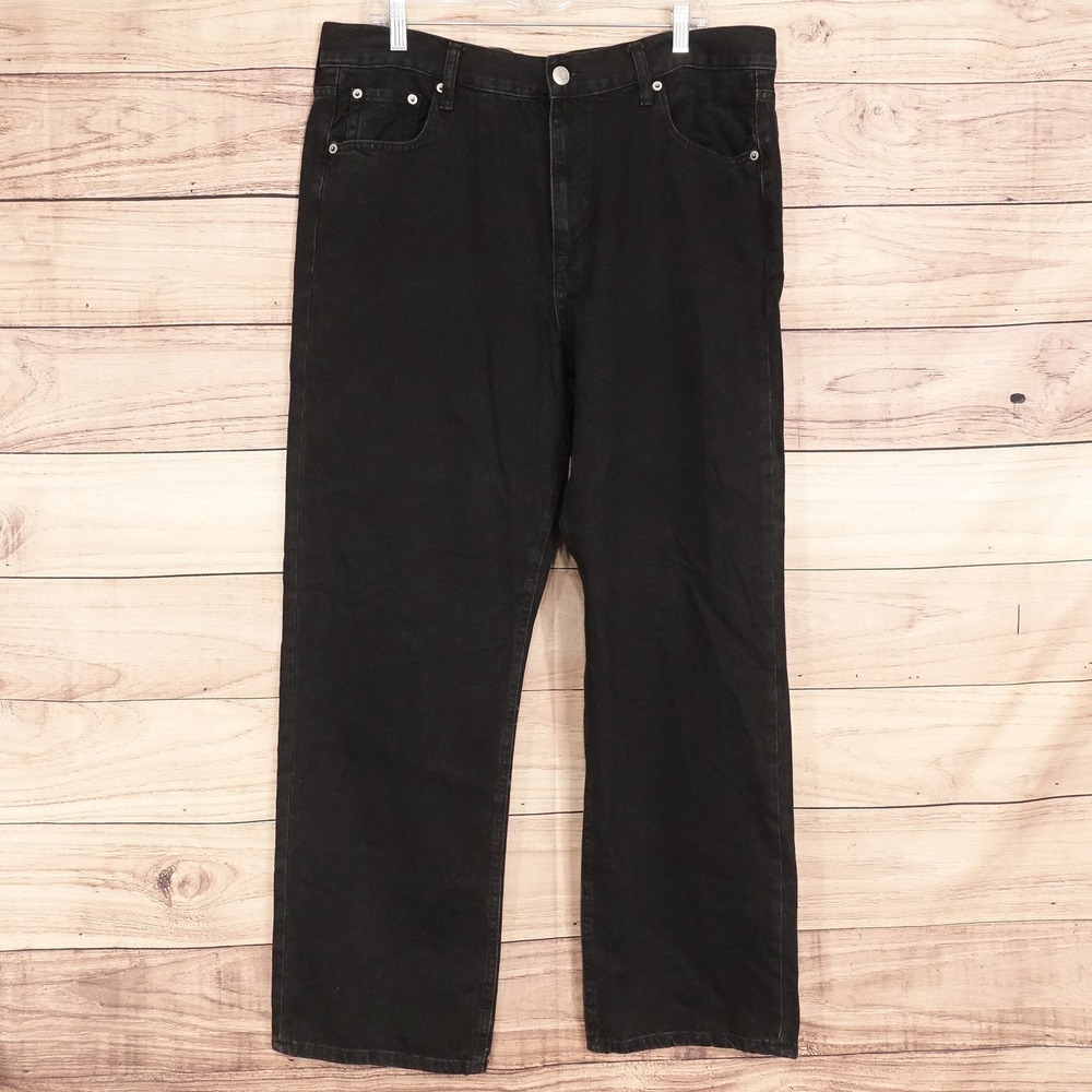 New! Aeropostale AERO 90s High Rise Baggy Jeans Womens 16 Black 38x31 Denim